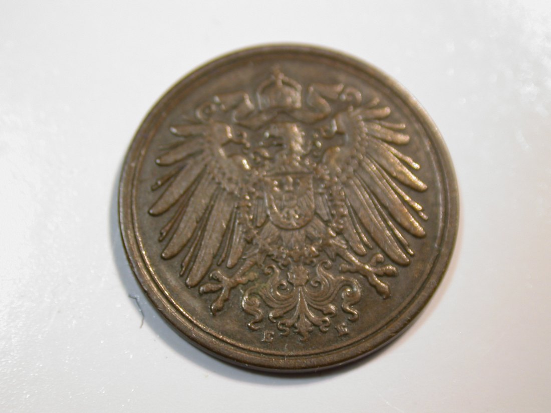  F12 KR  1 Pfennig  1892 E in ss/ss+   Originalbilder   