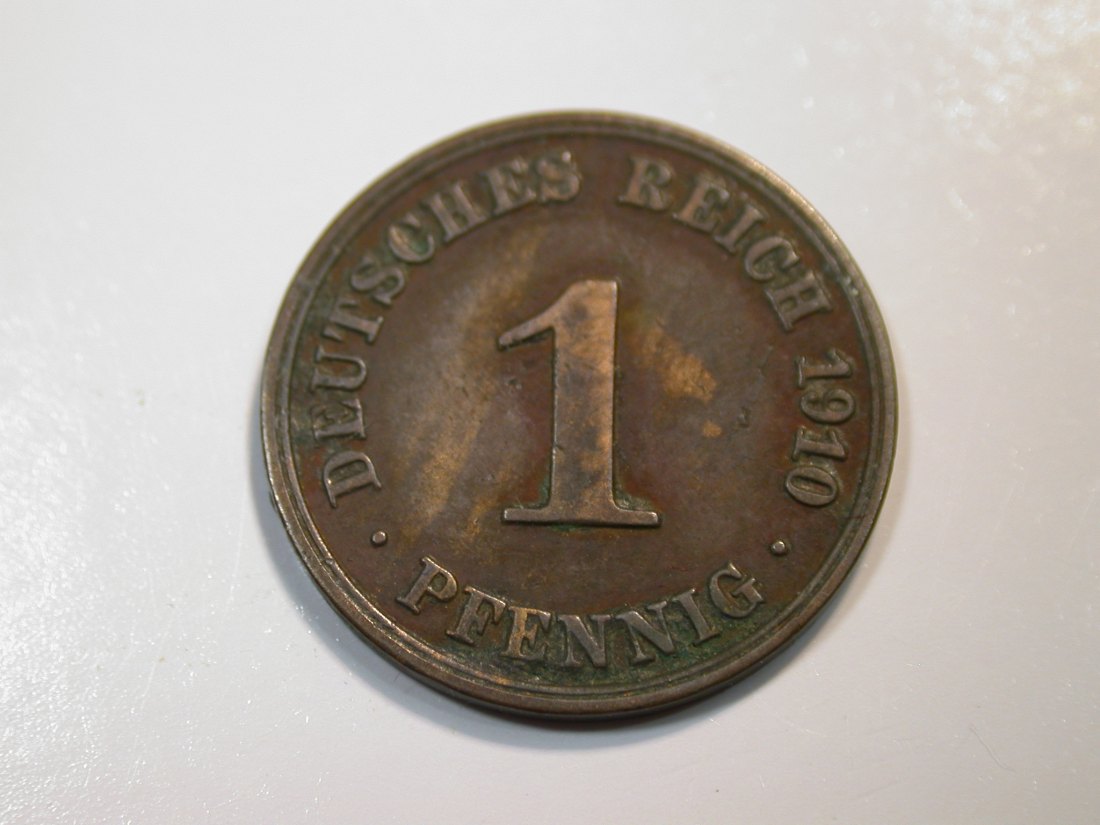  F12 KR  1 Pfennig  1910 A in ss  Originalbilder   