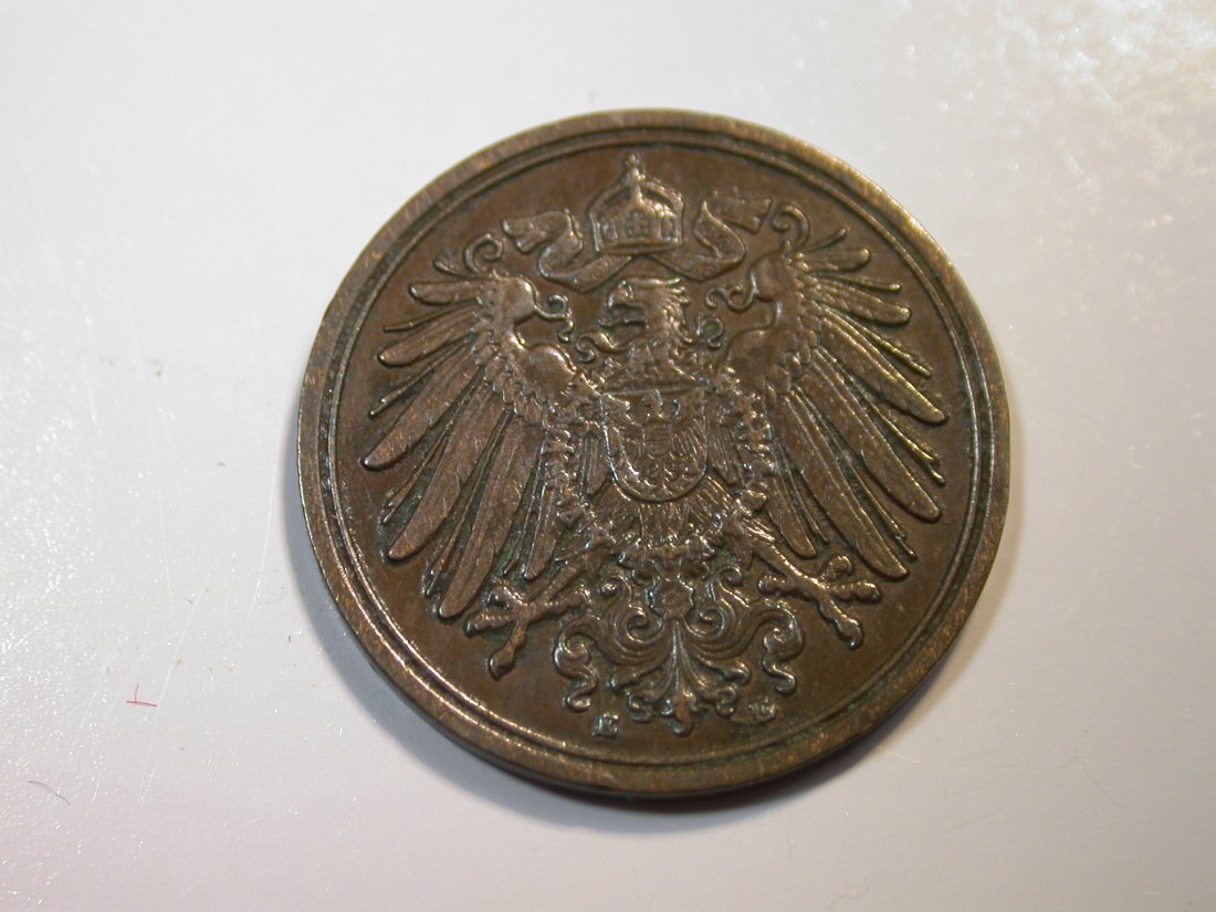  F12 KR  1 Pfennig  1910 E in ss+  Originalbilder   