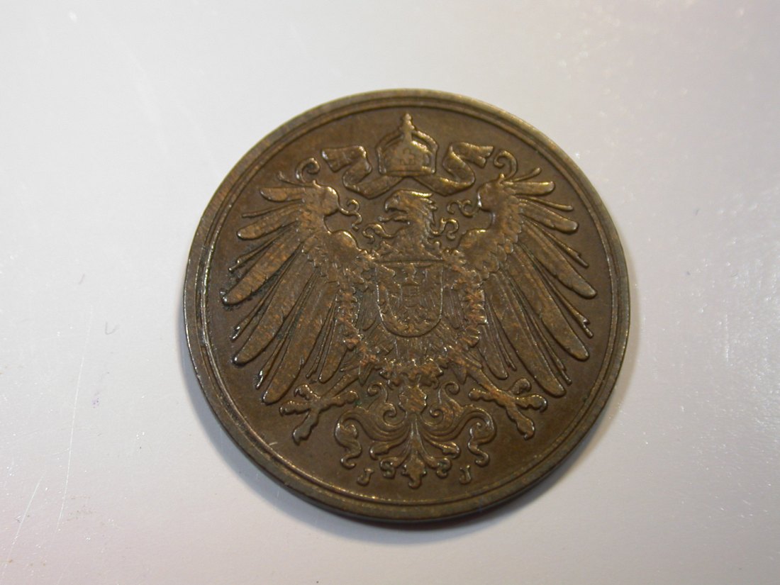  F12 KR  1 Pfennig   1913 J in ss   Originalbilder   