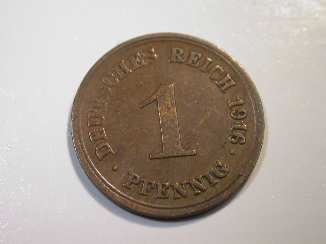  F12 KR  1 Pfennig   1916 E in ss/ss+ Originalbilder   