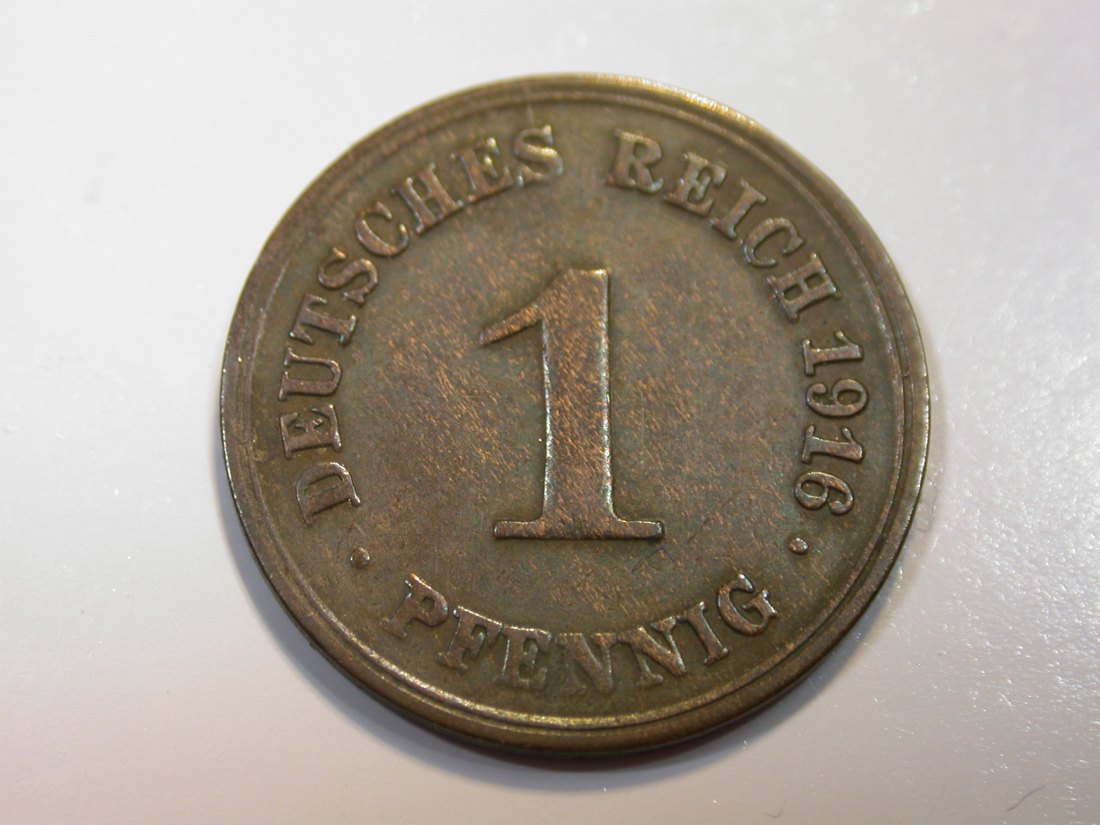 F12 KR 1 Pfennig 1916 F in ss Originalbilder