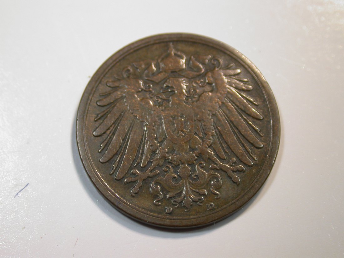  F12 KR  2 Pfennig  1905 D in f.vz   Originalbilder   