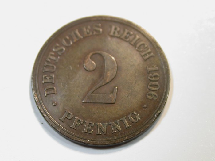  F12 KR  2 Pfennig  1906 D in ss    Originalbilder   