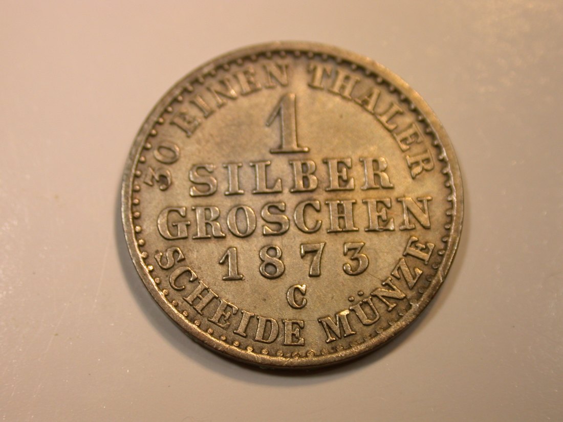 F12 Preussen 1 Silbergroschen 1873 C in vz/vz-st Originalbilder