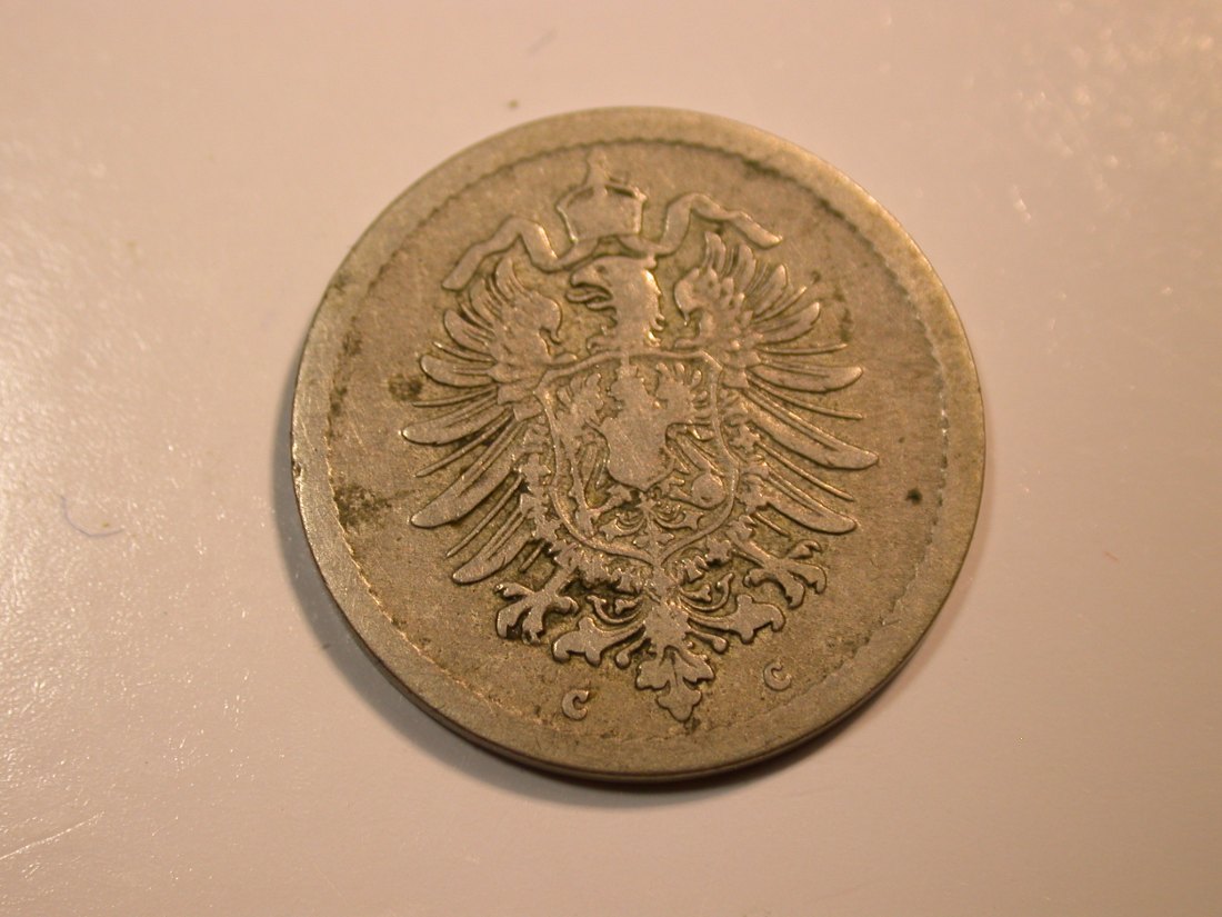 F12 KR  5 Pfennig  1874 C in s/ss  Originalbilder   