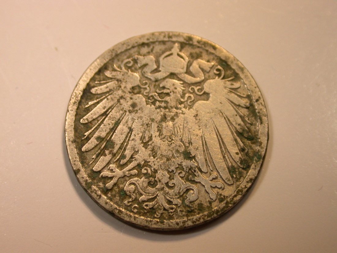  F12 KR  5 Pfennig  1890 g in f.schön   Originalbilder   