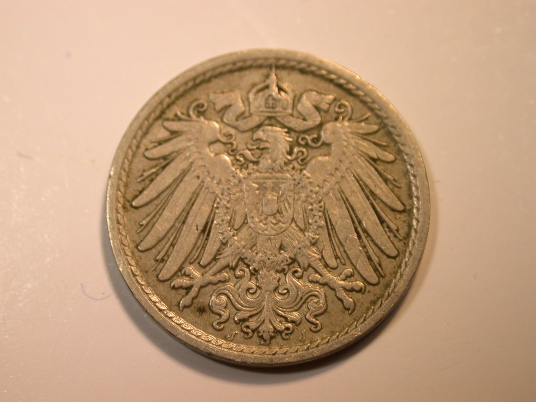  F12 KR  5 Pfennig  1890 J in ss/ss+  R   Originalbilder   