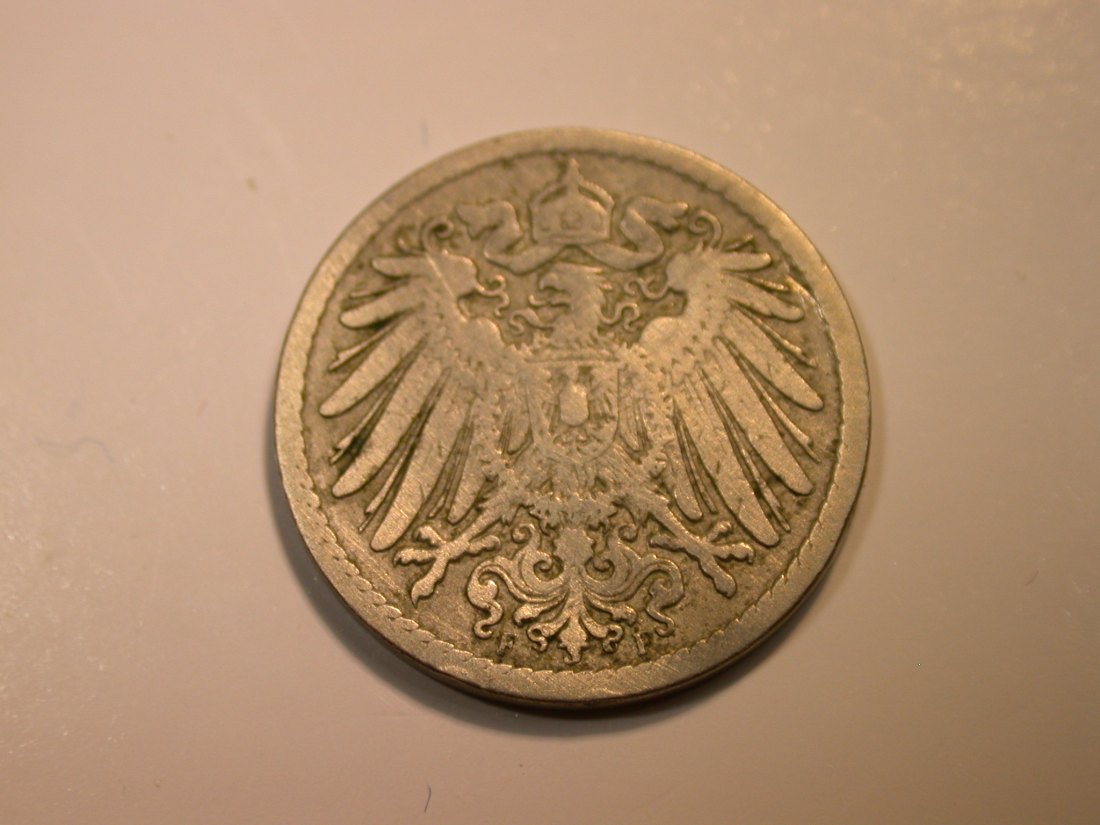  F12 KR  5 Pfennig  1891 F in f.ss  Originalbilder   