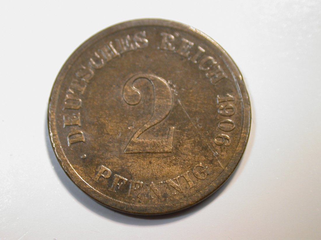  F12 KR  2 Pfennig  1906 G in f.ss/ss   Originalbilder   