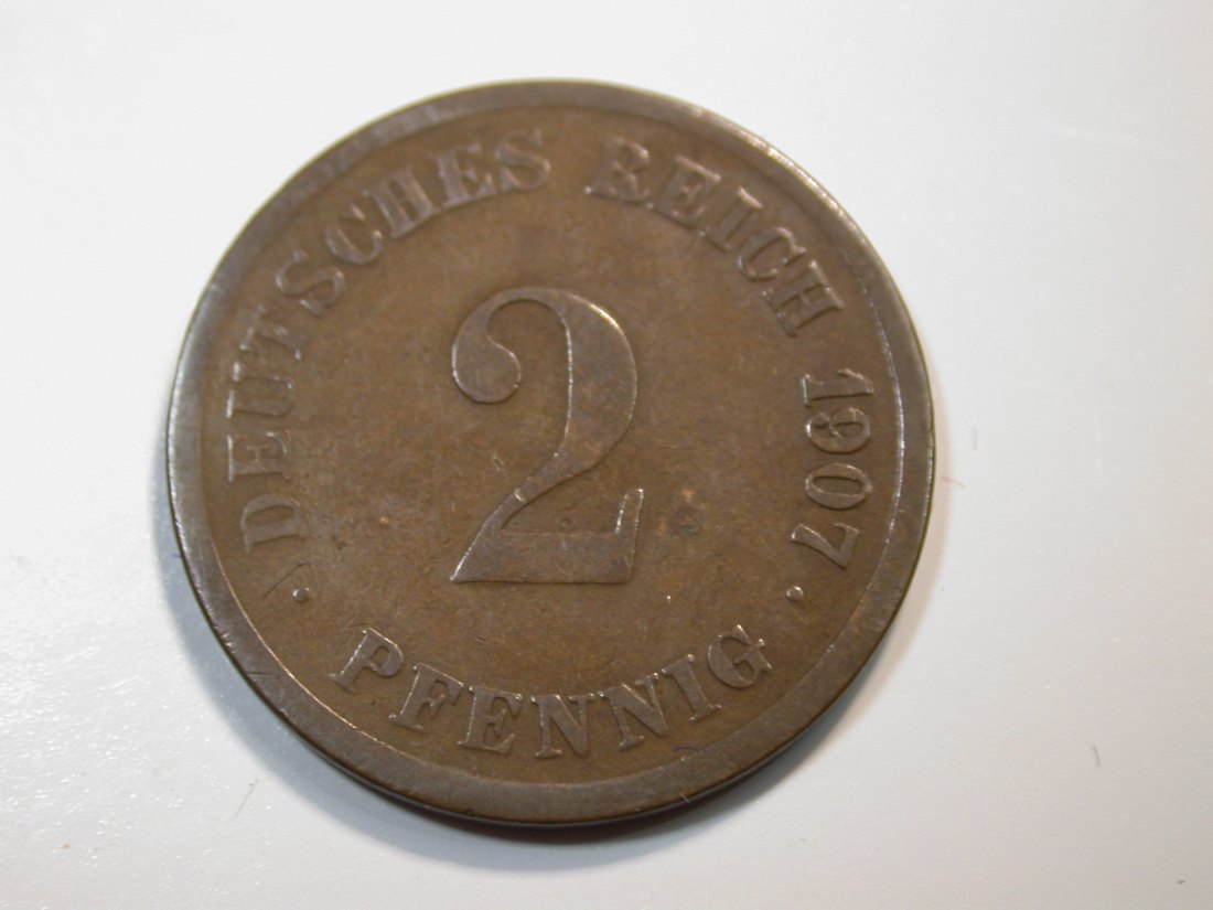  F12 KR  2 Pfennig  1907 g in f.ss   Originalbilder   