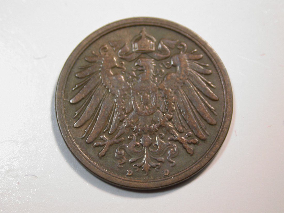  F12 KR  2 Pfennig  1908 d in f.ss  Originalbilder   