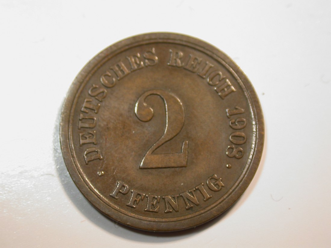  F12 KR  2 Pfennig  1908 F in ss   Originalbilder   