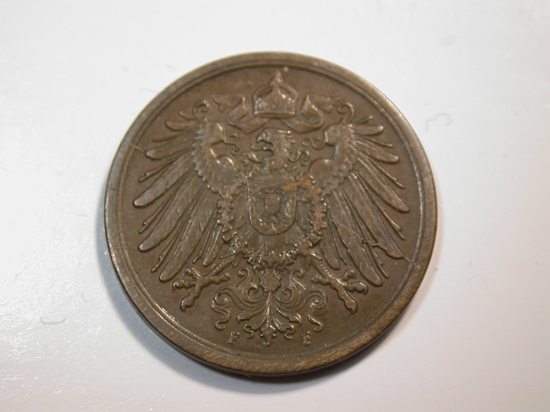  F12 KR  2 Pfennig  1908 F in ss   Originalbilder   