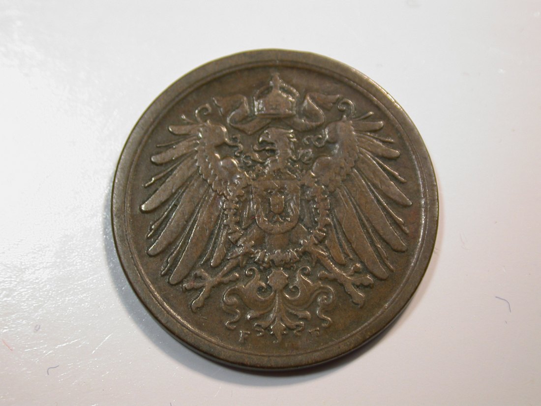  F12 KR  2 Pfennig  1910 F in ss   Originalbilder   