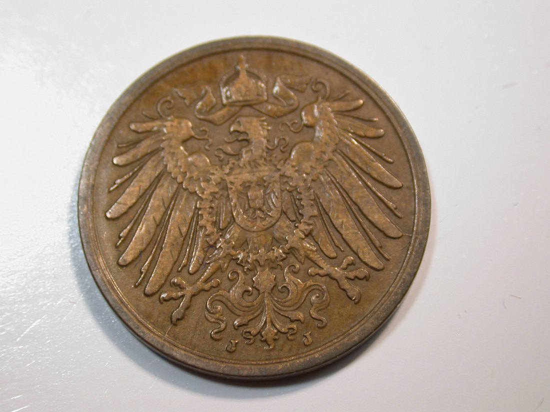  F12 KR  2 Pfennig  1910 J in ss  Originalbilder   