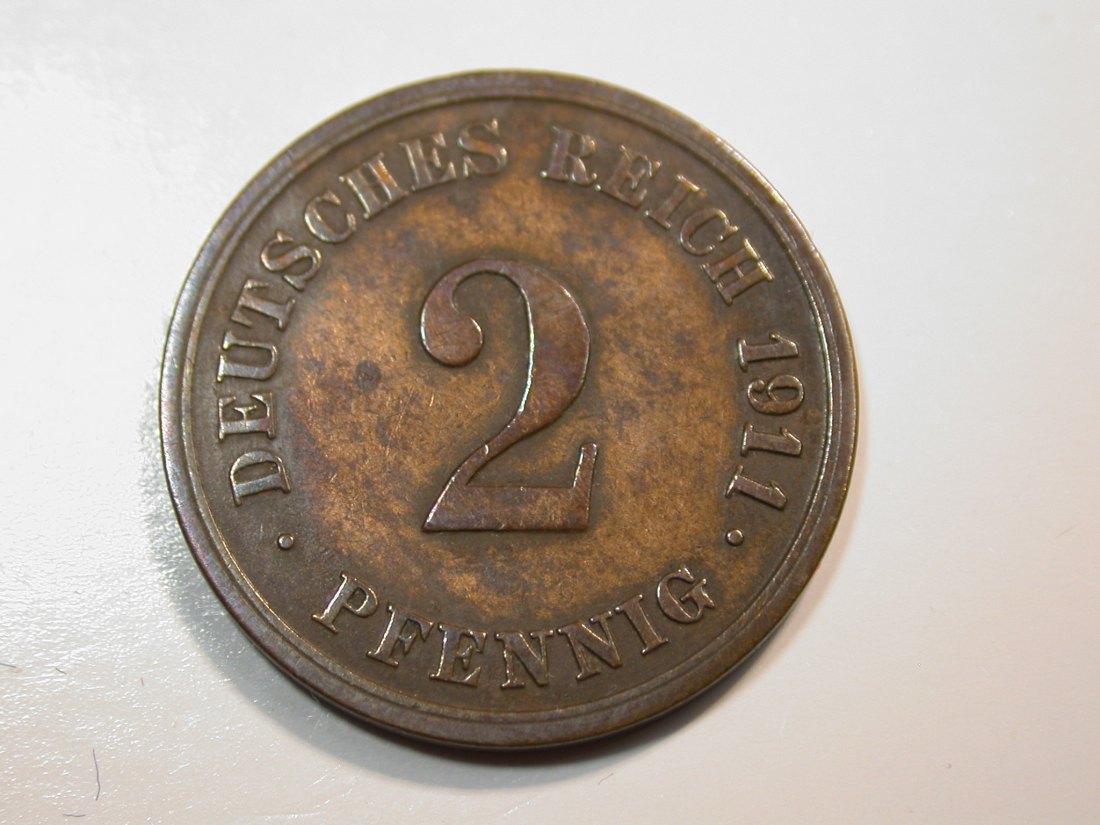 F12 KR 2 Pfennig 1911 G in ss Originalbilder