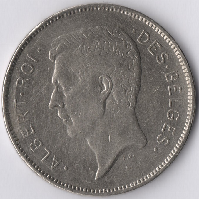  Belgien 20 Francs = 4 Belgas 1931 (N) Albert I. (1918-1934) ROI DES BELGES   