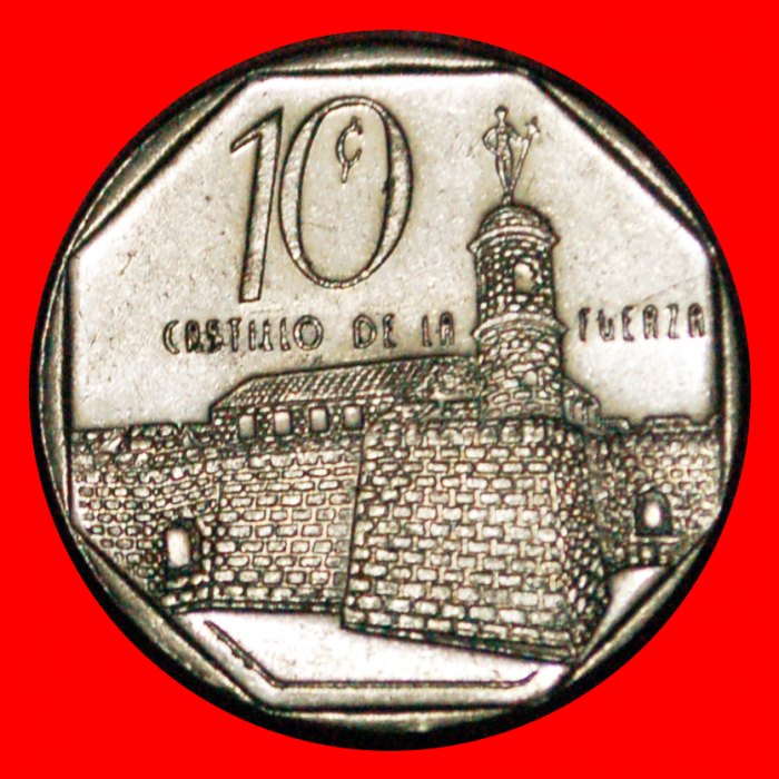  • CASTLE: CUBA ★ 10 CENTAVOS 2000 COIN alignment ↑↓ CONVERTIBLE PESO! LOW START ★ NO RESERVE!   