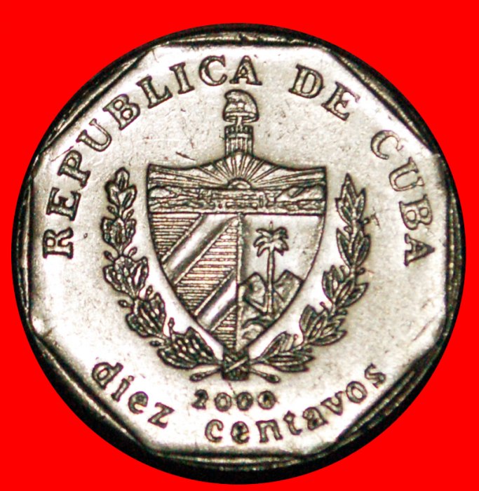  • CASTLE: CUBA ★ 10 CENTAVOS 2000 COIN alignment ↑↓ CONVERTIBLE PESO! LOW START ★ NO RESERVE!   