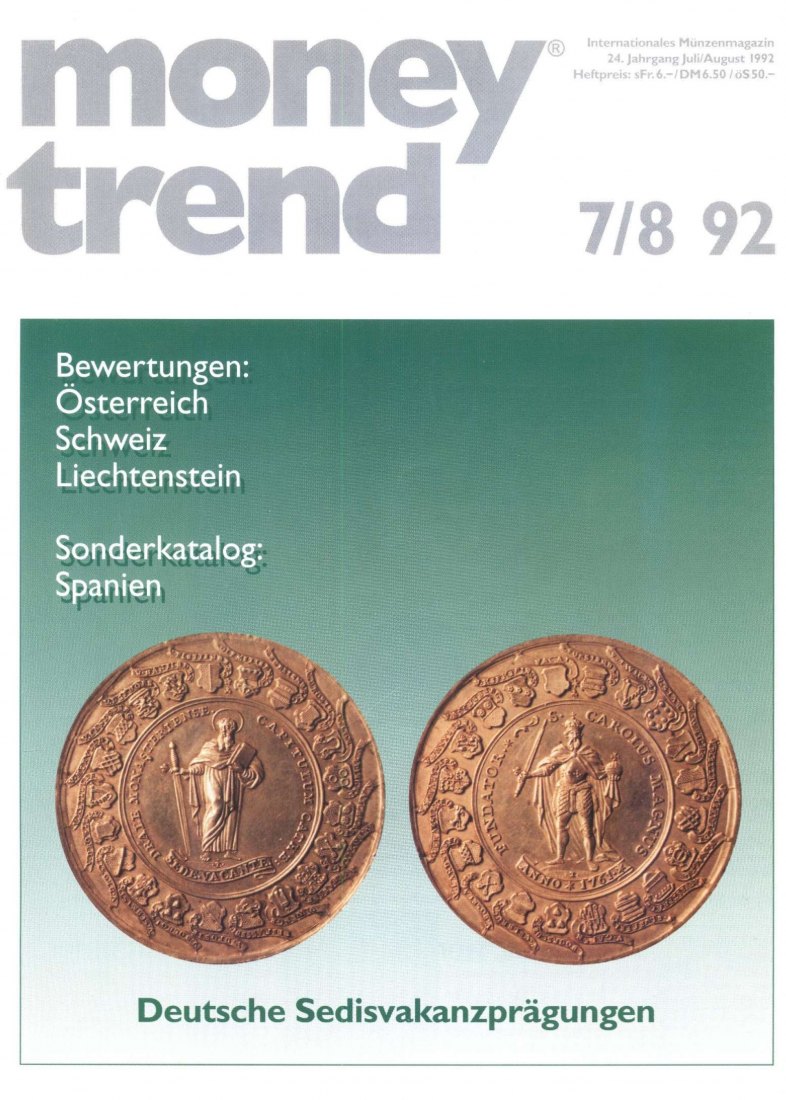  Money Trend 07/08/1992 - ua. Deutsche Sedisvakanzprägungen   