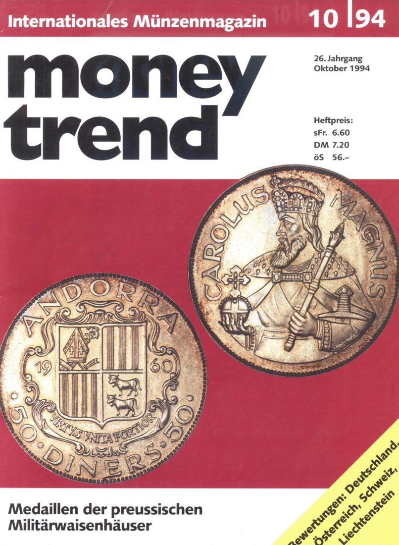 Money Trend 10/1994 - ua. Die Meissner Porzellan-Manufaktur. Münzproben 1924-26   