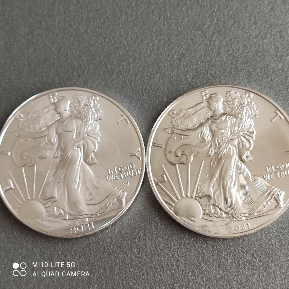  USA 2 x 1 Dollar American Eagle 2021 alt (Typ 1) und neu (Typ 2)   