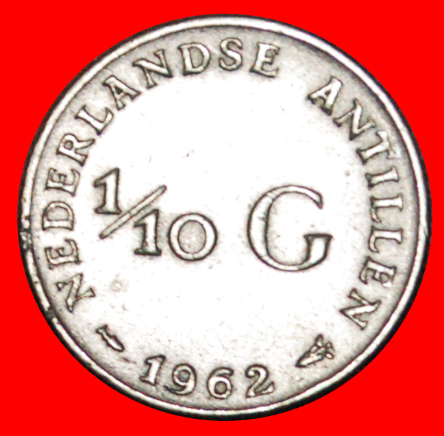  * SILBER (1954-1970): NIEDERLÄNDISCH ANTILLEN ★ 1/10 GULDEN 1962! OHNE VORBEHALT!   