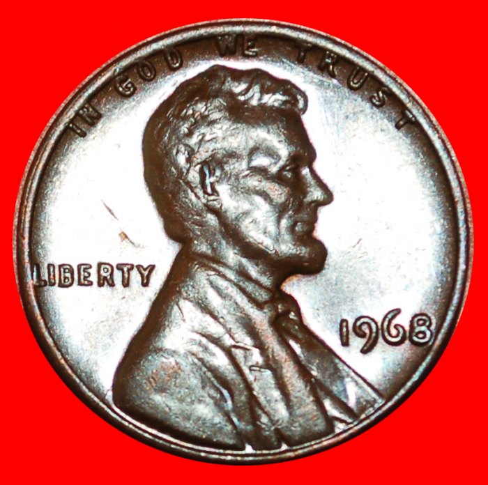  * MEMORIAL (1959-1982): USA ★ 1 CENT 1968! LINCOLN (1809-1865) OHNE VORBEHALT!   