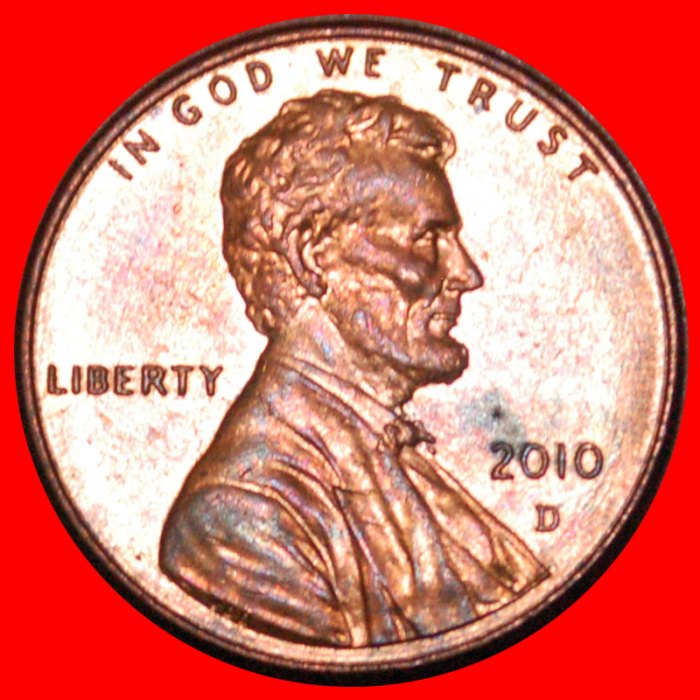  * SHIELD (2010-2021): USA★ 1 CENT 2010D UNC MINT LUSTRE! LINCOLN (1809-1865) LOW START ★ NO RESERVE!   