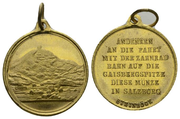 Salzburg; Medaille; vergoldet, tragbar: 4,88 g; Ø 24,8 mm   