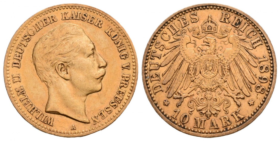 PEUS 6188 Kaiserreich - Preußen 3,58 g Feingold. Wilhelm II. (1888 - 1918) 10 Mark GOLD 1898 A Sehr schön +
