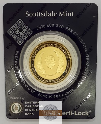Karibik Inseln  10 Dollars MM-Frankfurt Feingold: 31,1g Eastern Caribbean Coin Program 2020 