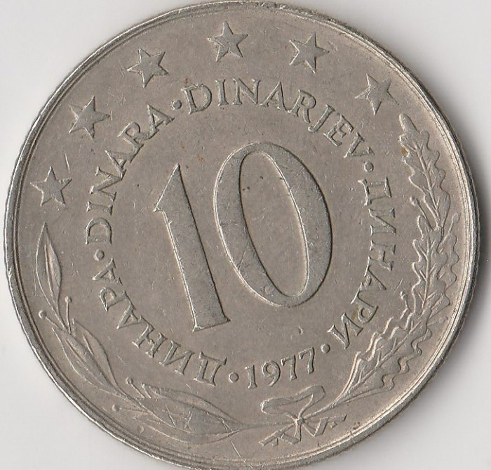  10 Dinar Jugoslawien 1977 (M651)   