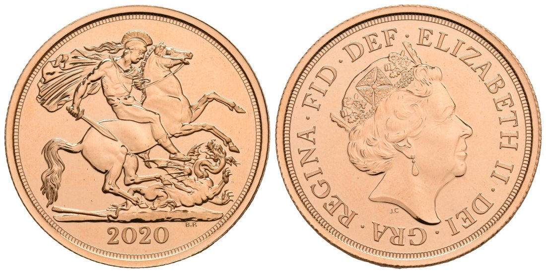 PEUS 6211 Grossbritannien 14,64 g Feingold. Elizabeth II. (1952 - heute) 2 Sovereign GOLD 2020 Proof (berührt)
