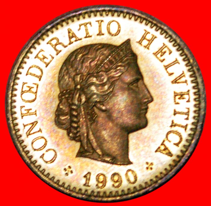 * FREIHEIT (1879-2021): SCHWEIZ ★ 5 RAPPEN 1990B uSTG STEMPELGLANZ! OHNE VORBEHALT!