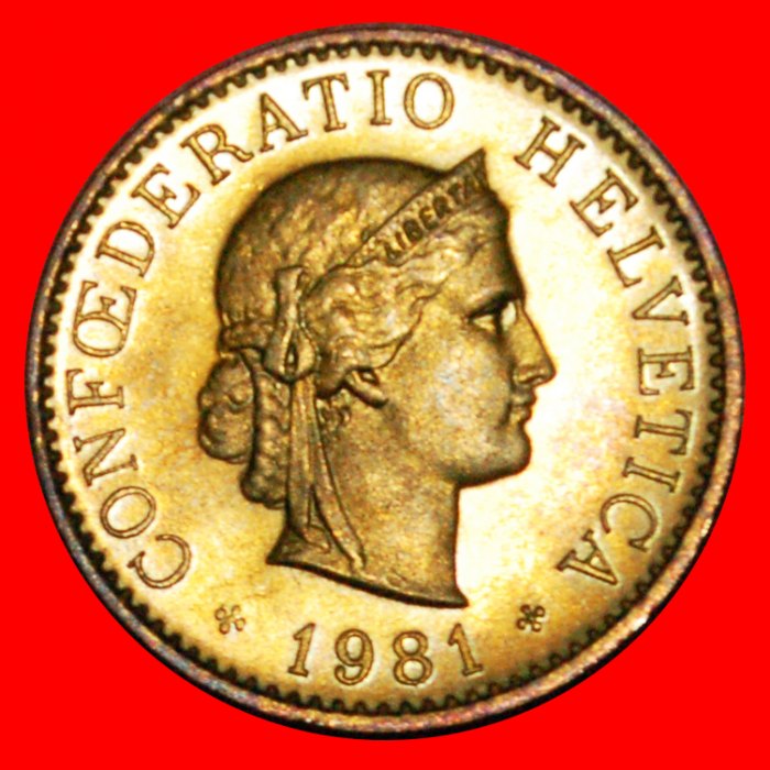  * LIBERTY (1879-2021): SWITZERLAND ★ 5 RAPPEN 1981 MINT LISTRE! LOW START! ★ NO RESERVE!   