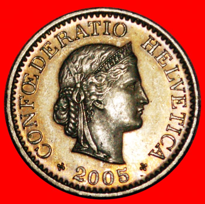 * LIBERTY (1879-2021): SWITZERLAND ★ 10 RAPPEN 2005B MINT LUSTRE! LOW START! ★ NO RESERVE!