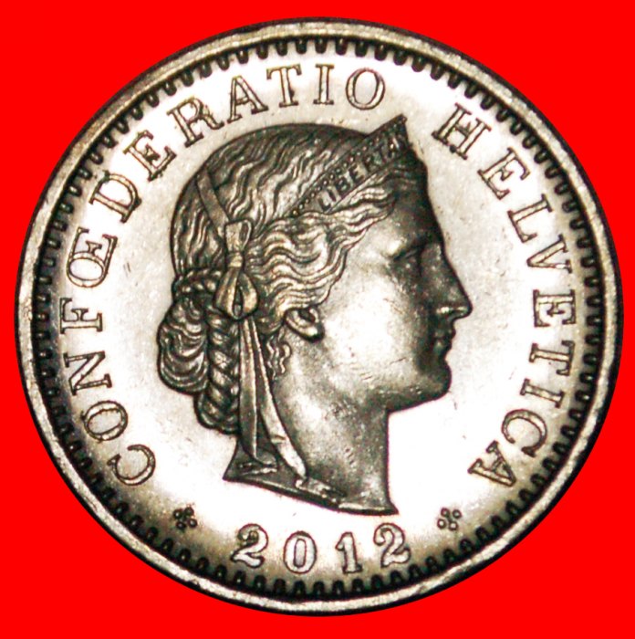  * LIBERTY (1939-2021): SWITZERLAND ★ 20 RAPPEN 2012B MINT LUSTRE! LOW START! ★ NO RESERVE!   