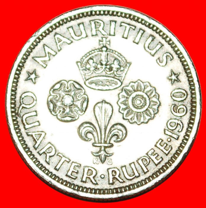  * GROSSBRITANNIEN (1960-1978): MAURITIUS ★ 1/4 RUPEE 1960! OHNE VORBEHALT!   