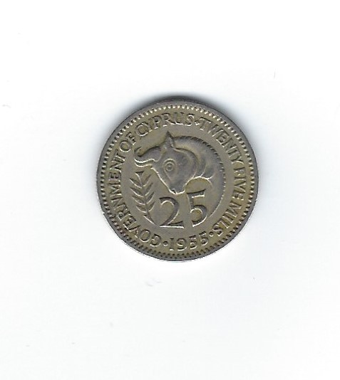  Zypern 25 Mils 1955   