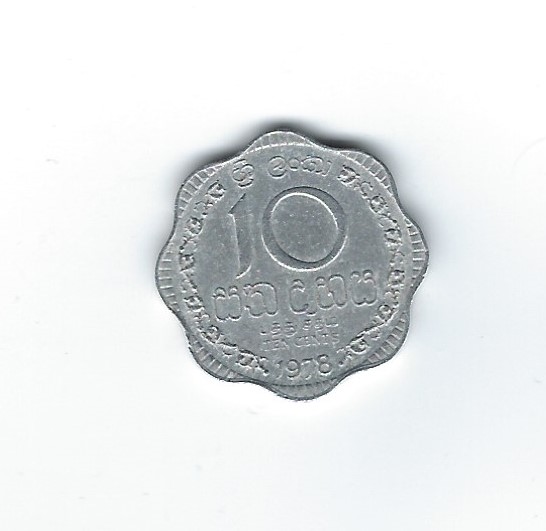  Sri Lanka 10 Cents 1978   