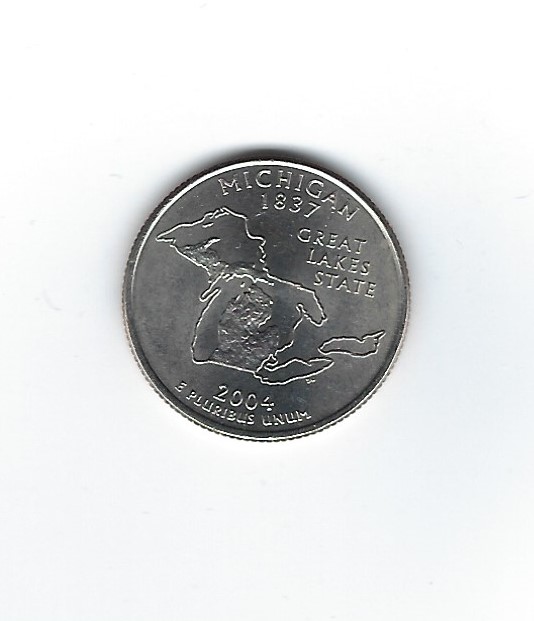  USA 1/4 Dollar 2004 Michigan P   