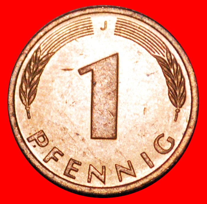  * EICHE (1950-2001): DEUTSCHLAND ★ 1 PFENNIG 1991J uSTG STEMPELGLANZ! OHNE VORBEHALT!   