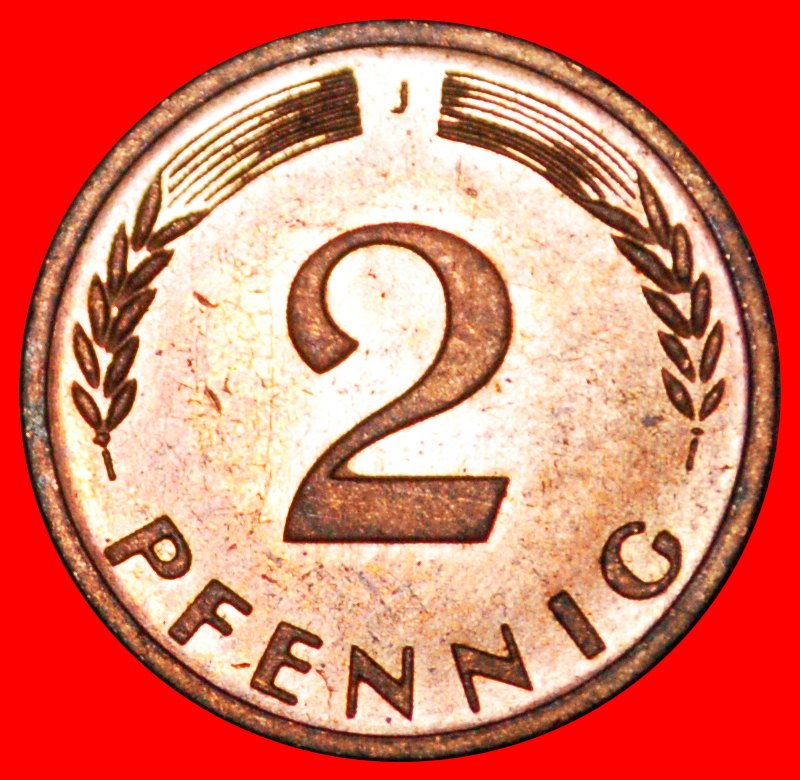 * OAK (1950-2001): GERMANY ★ 2 PFENNIG 1971J MINT LUSTRE! TO BE PUBLISHED! LOW START ★ NO RESERVE!