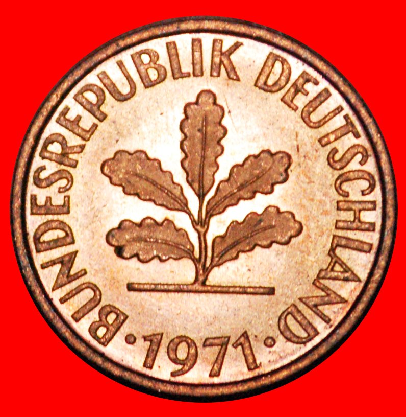  * OAK (1950-2001): GERMANY ★ 2 PFENNIG 1971J MINT LUSTRE! TO BE PUBLISHED! LOW START ★ NO RESERVE!   