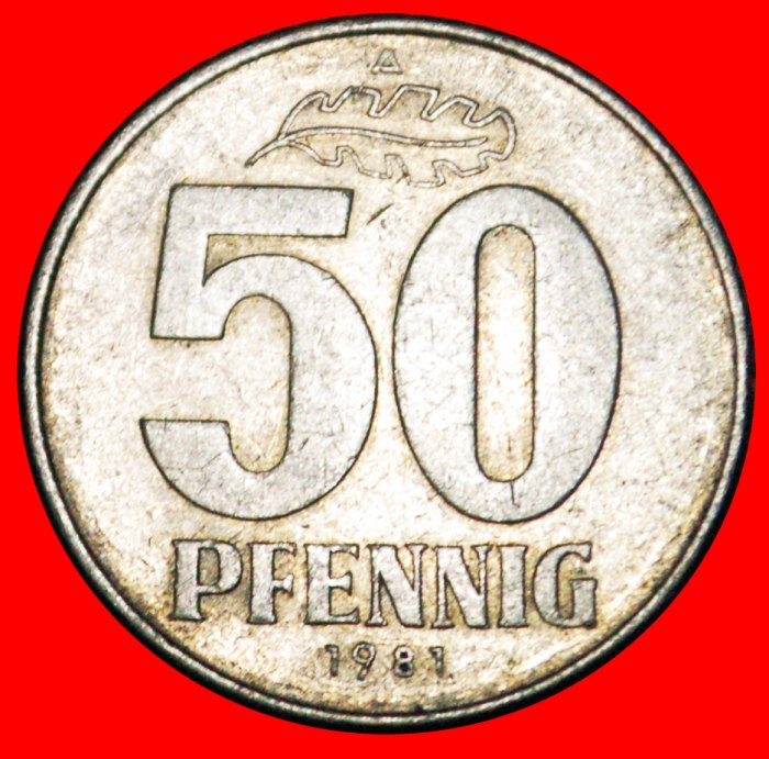  * HAMMER UND ZIRKEL (1958-1990): DEUTSCHLAND DDR ★ 50 PFENNIG 1981A! OHNE VORBEHALT!   