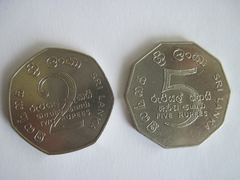  Sondermünzen 2 + 5 Rupees Rupien 1976 Sri Lanka   