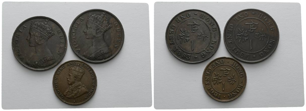  Ausland; 3 Kleinmünzen 1863/1866/1931   