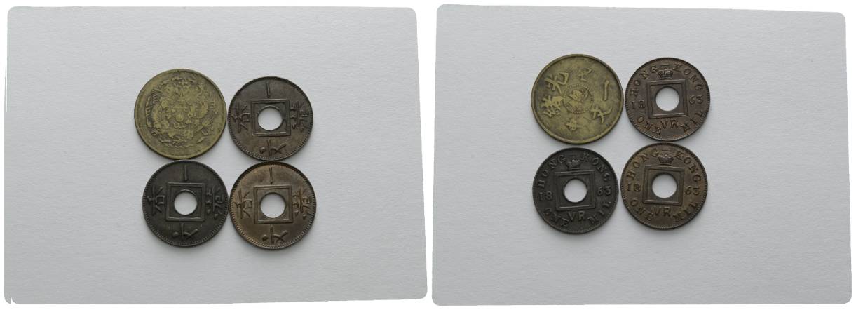  Ausland; 4 Kleinmünzen (3x1863)   